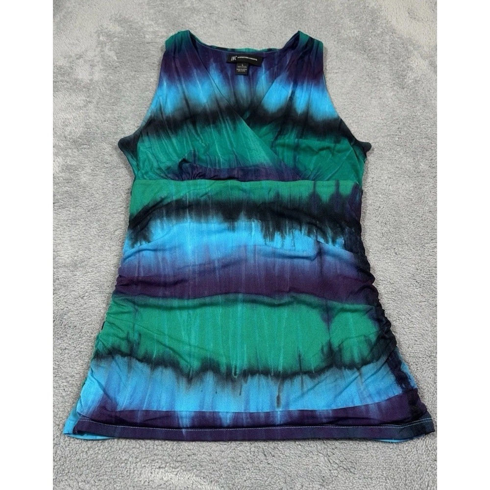 INC International Concepts Top Womens Large Tie Dye Y2K Tank Mesh Fairy Grunge